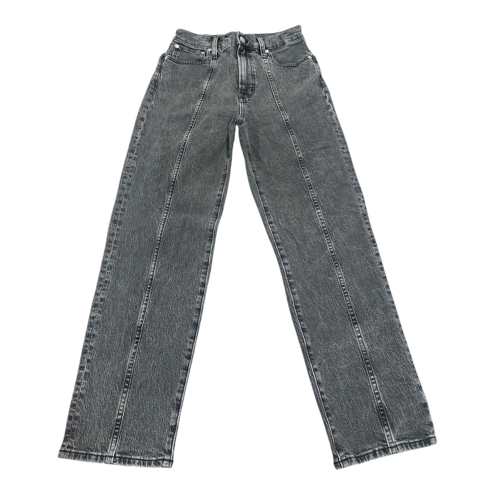 Madewell Perfect Vintage Straight Jean Women 26 Black Front Seam Jean